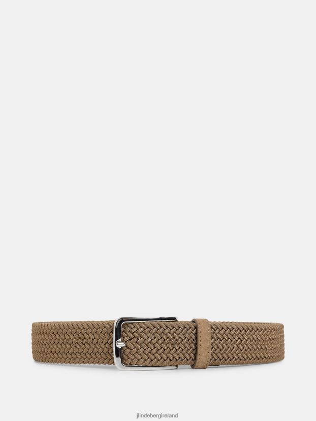 J.Lindeberg Men Ben Braided Elastic Belt Safari Beige Accessory BXV8X41281 - Click Image to Close