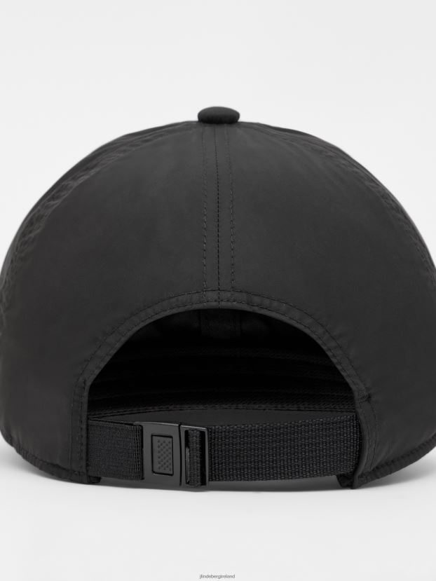 J.Lindeberg Men Elijah Nylon Logo Cap Black Accessory BXV8X42529 - Click Image to Close