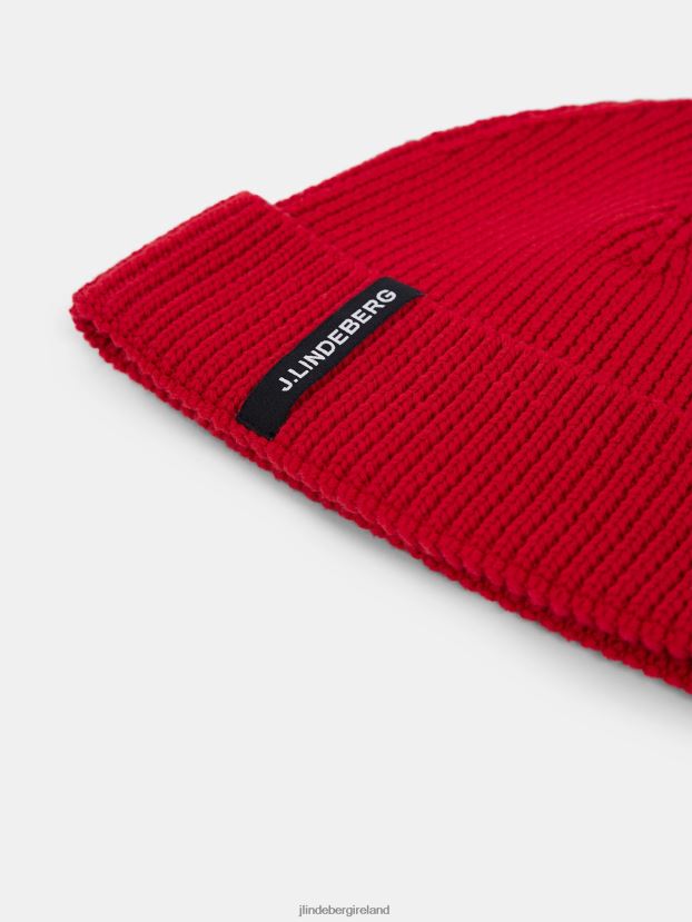 J.Lindeberg Men Juan Merino Beanie Red Bell Accessory BXV8X42534