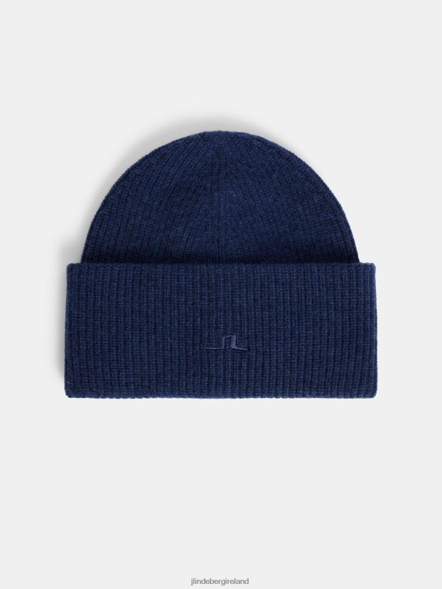 J.Lindeberg Men Monti Cashmere Blend Beanie Navy Accessory BXV8X41249