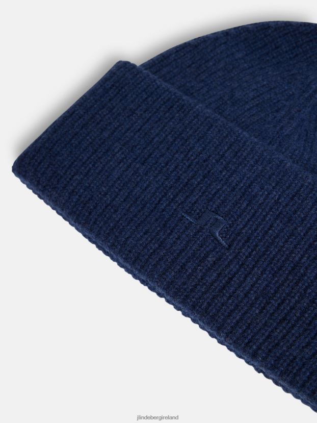 J.Lindeberg Men Monti Cashmere Blend Beanie Navy Accessory BXV8X41249