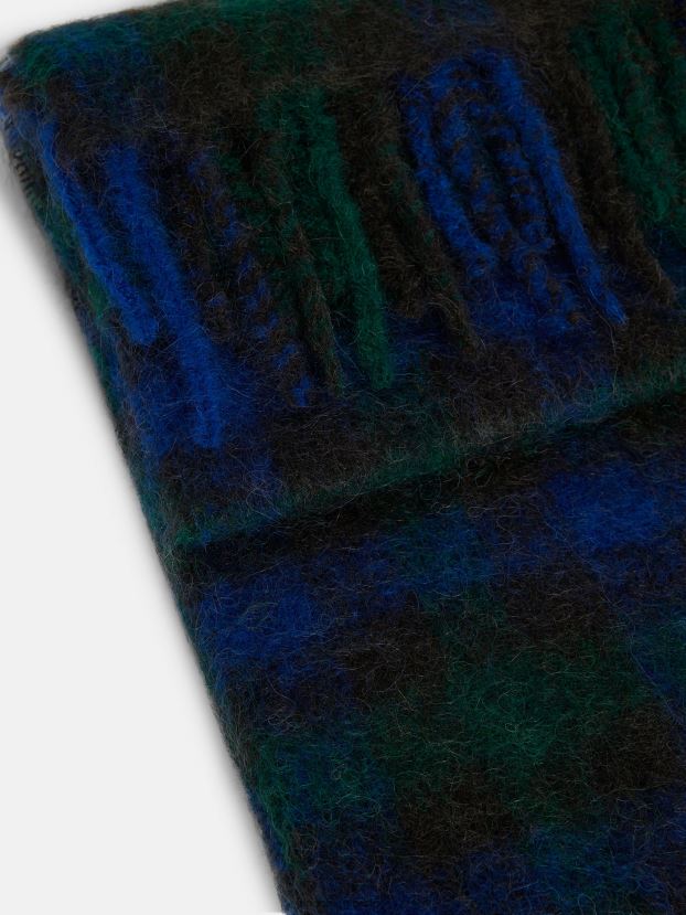 J.Lindeberg Men Check Wool Scarf Surf the Web Accessory BXV8X42502