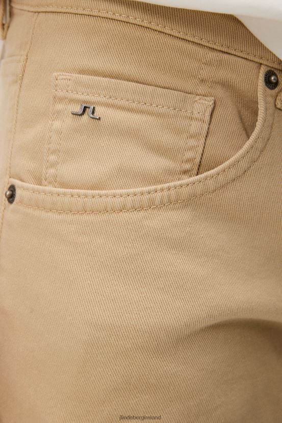 J.Lindeberg Men Jay Solid Stretch Jeans Safari Beige Clothing BXV8X41104