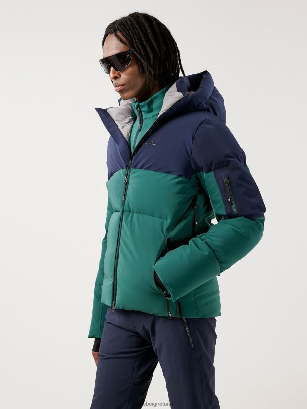 J.Lindeberg Men Adler Down Ski Jacket Treeline Green Clothing BXV8X42483 - Click Image to Close