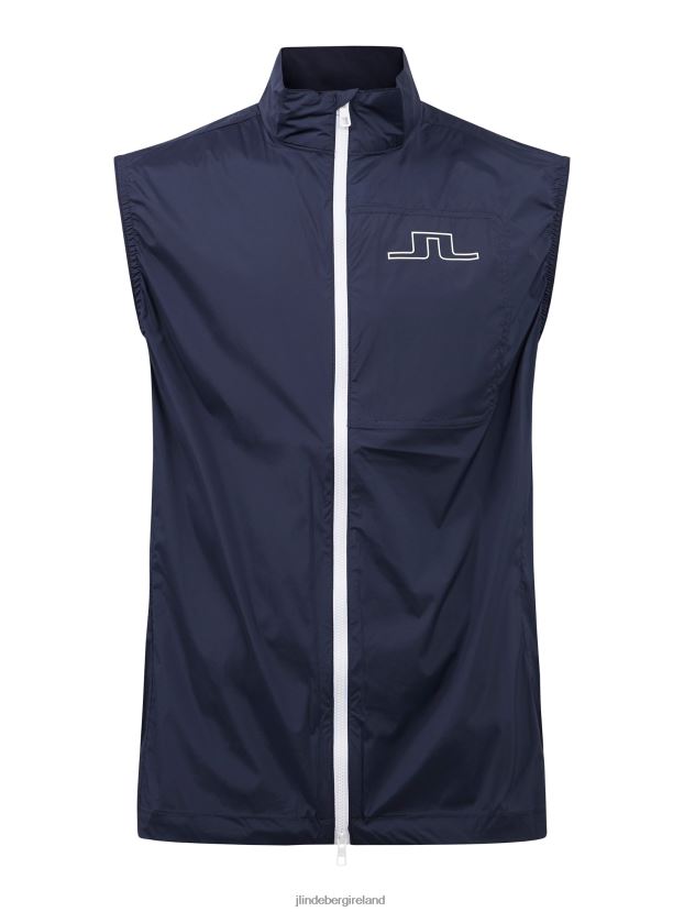 J.Lindeberg Men Ash Light Packable Golf Vest Navy Clothing BXV8X42495