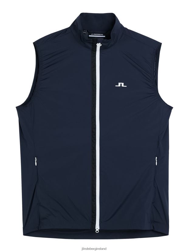 J.Lindeberg Men Ash Light Packable Vest Navy Clothing BXV8X42393