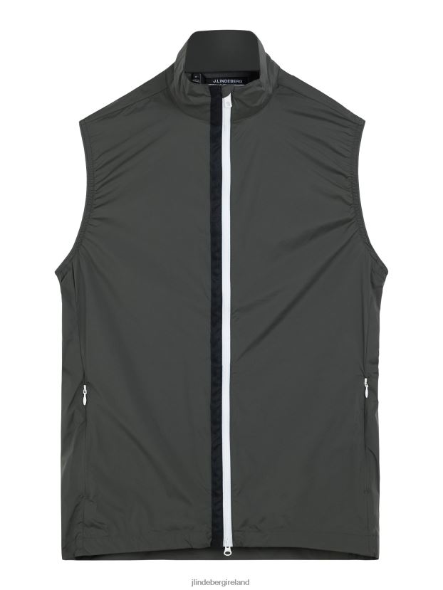 J.Lindeberg Men Ash Light Packable Vest Volcanic Ash Clothing BXV8X42396