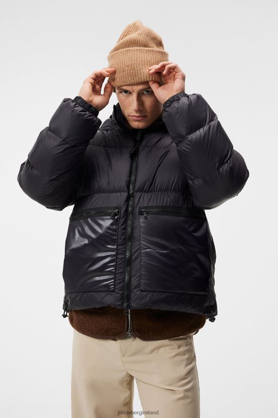 J.Lindeberg Men Duke Down Jacket Black Clothing BXV8X4914 - Click Image to Close