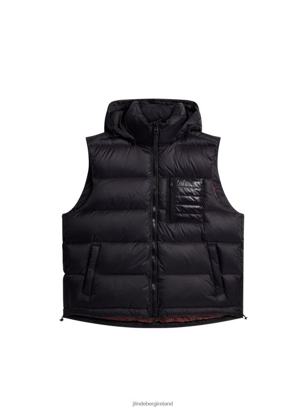 J.Lindeberg Men Duke Down Vest Black Clothing BXV8X4913