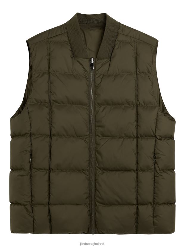 J.Lindeberg Men Dwayne Reversible Vest Forest Green Clothing BXV8X42407