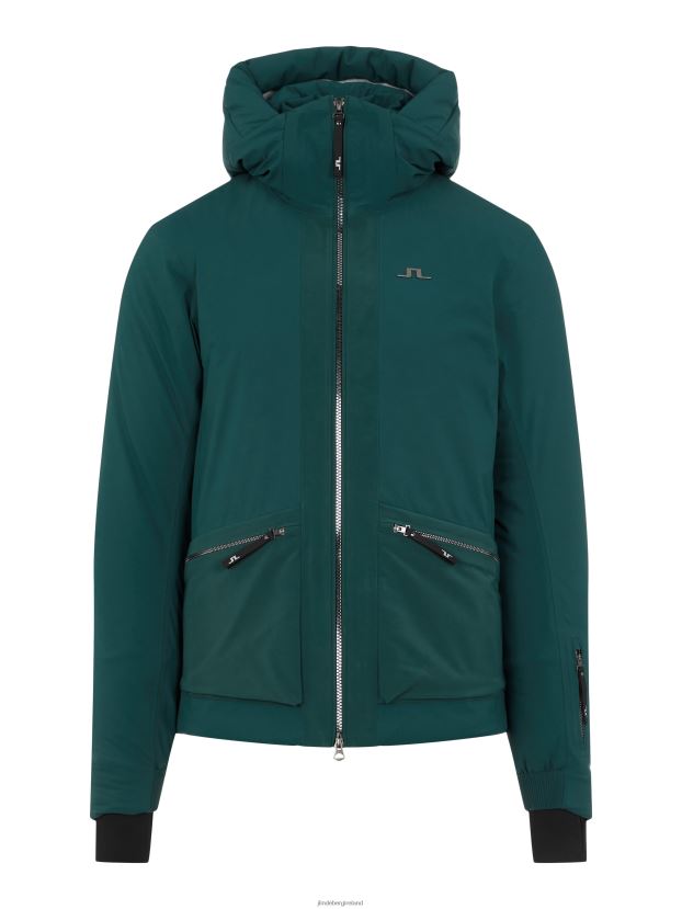 J.Lindeberg Men Edmund Ski Jacket Treeline Green Clothing BXV8X42482 - Click Image to Close