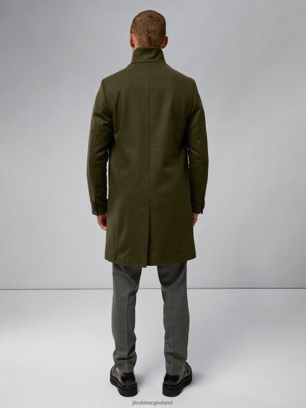 J.Lindeberg Men Holger 2.0 Melton Coat Forest Green Clothing BXV8X42417