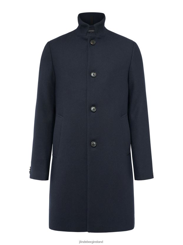 J.Lindeberg Men Holger 2.0 Melton Coat Navy Clothing BXV8X42415