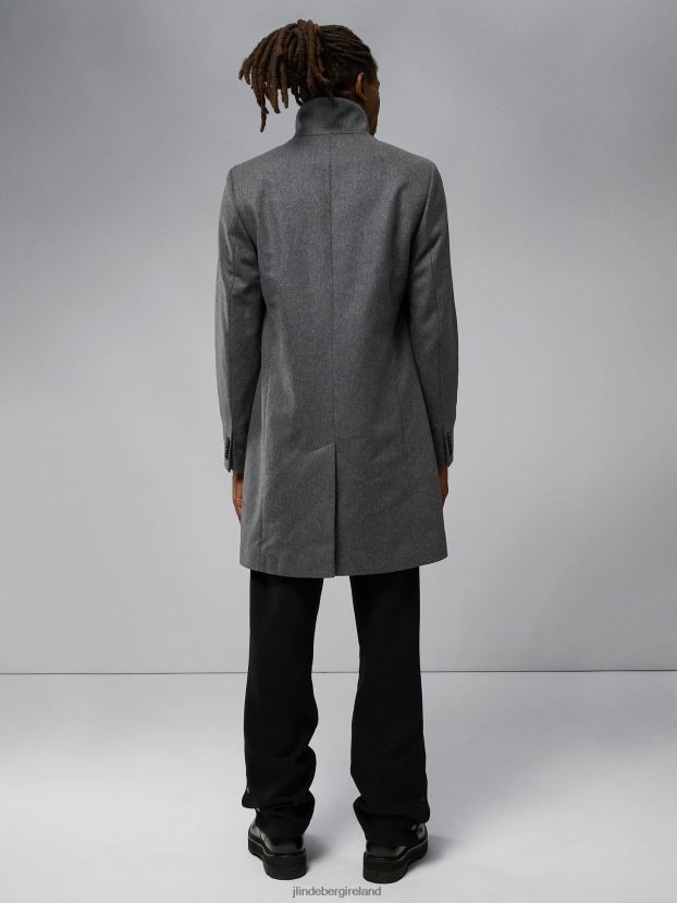 J.Lindeberg Men Holger 2.0 Melton Coat Volcanic Ash Clothing BXV8X42416