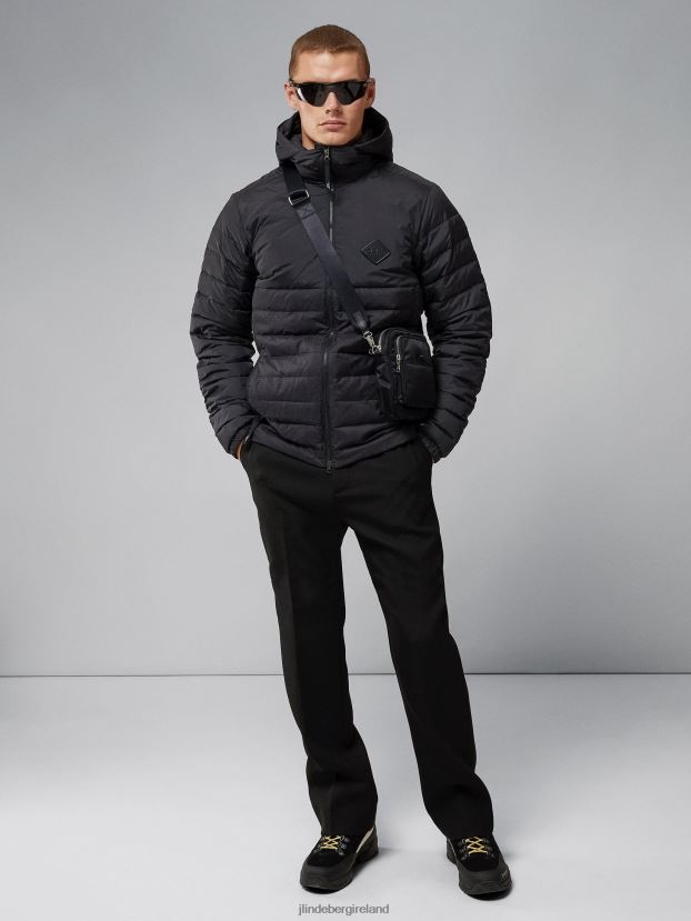 J.Lindeberg Men Hybrid Text Down Jacket Black Clothing BXV8X42438