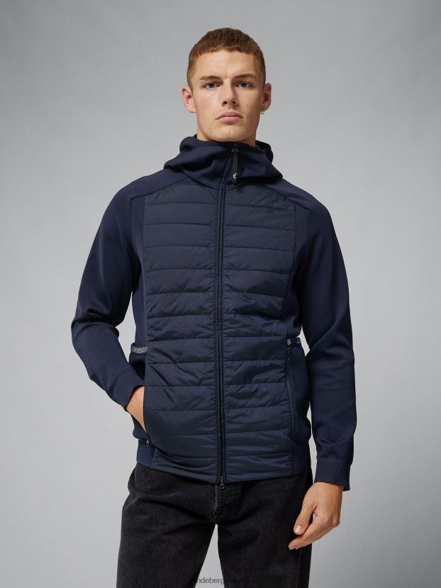 J.Lindeberg Men Kenny Hybrid Hooded Jacket Navy Clothing BXV8X42420 - Click Image to Close