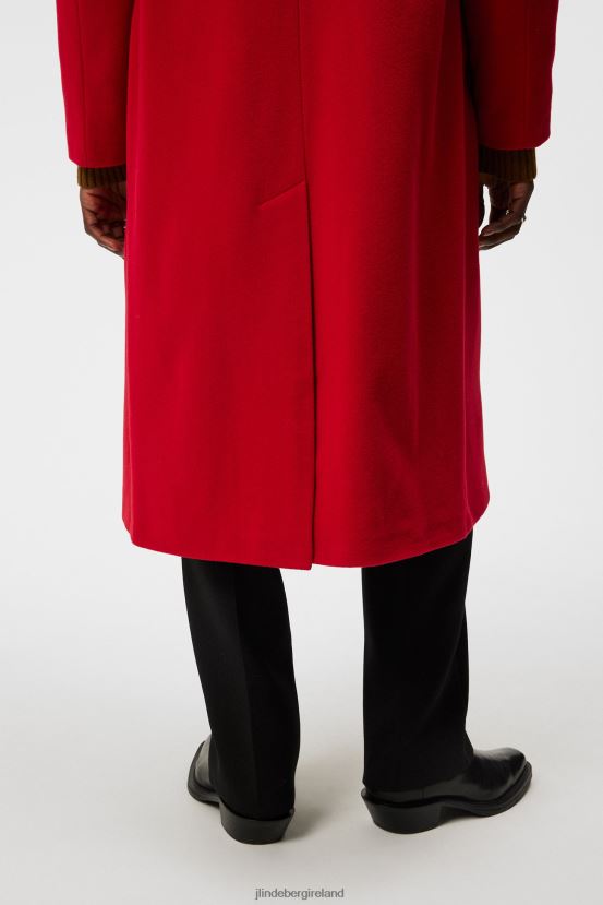 J.Lindeberg Men Willy Wool Coat Fiery Red Clothing BXV8X4909