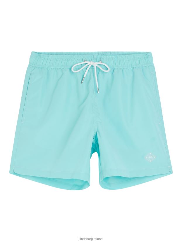 J.Lindeberg Men Banks Solid Swim Trunks Aqua Splash Clothing BXV8X41115