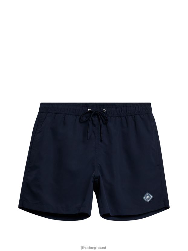 J.Lindeberg Men Banks Solid Swim Trunks Navy Clothing BXV8X41116