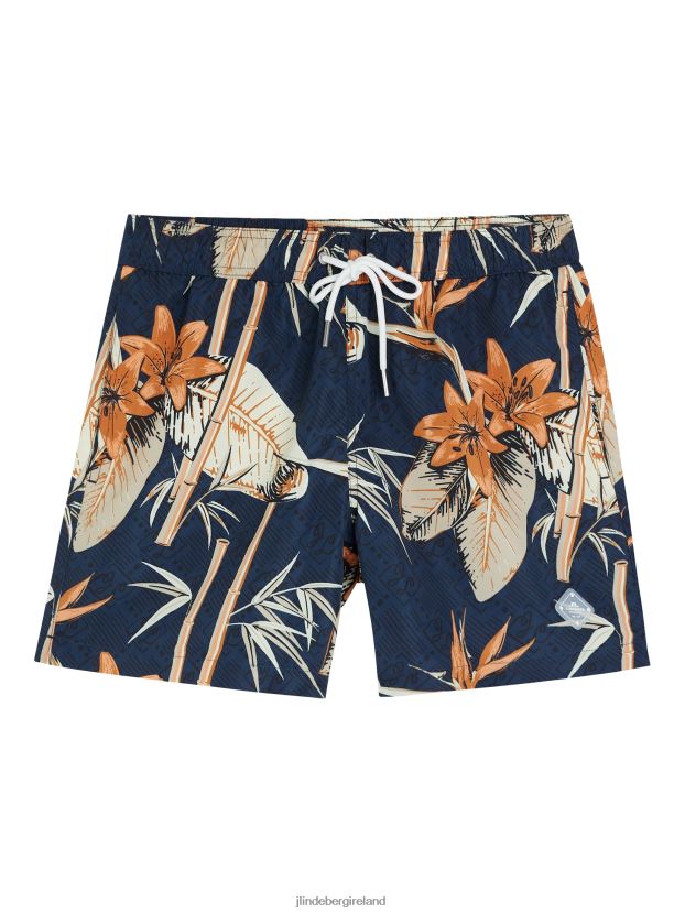 J.Lindeberg Men Banks Tropical Swim Trunks Navy Clothing BXV8X41113