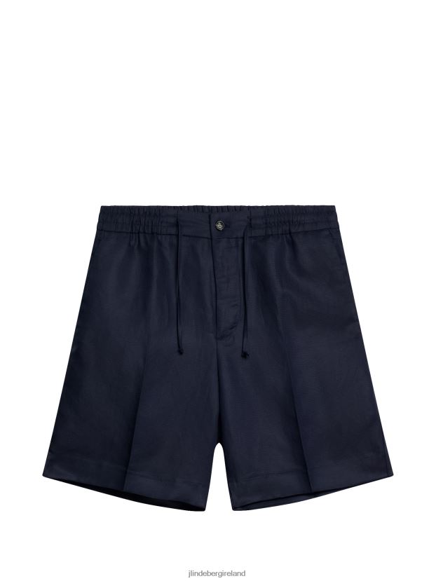 J.Lindeberg Men Baron Tencel Linen Shorts Navy Clothing BXV8X41126