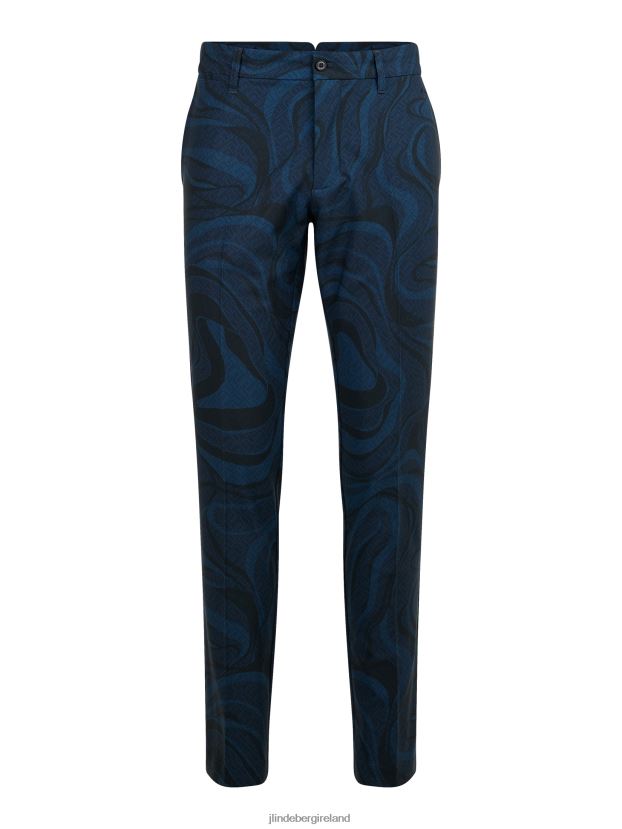 J.Lindeberg Men Ellott Print Golf Pant Navy Swirl Bridge Monogram Clothing BXV8X42220