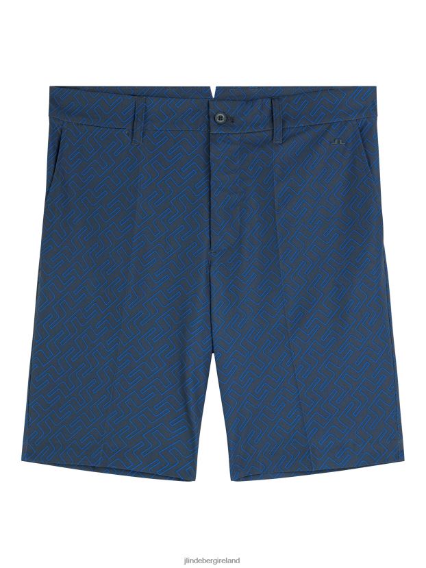 J.Lindeberg Men Eloy Print Shorts Volcanic Ash Bridge Monogram Clothing BXV8X42183