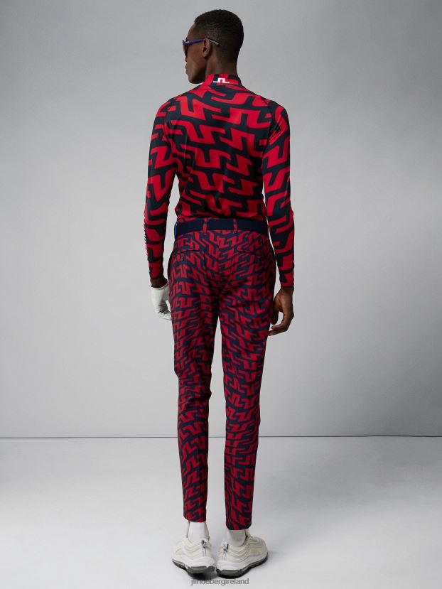 J.Lindeberg Men Princeton Pant Bridge Swirl Red Clothing BXV8X42172 - Click Image to Close