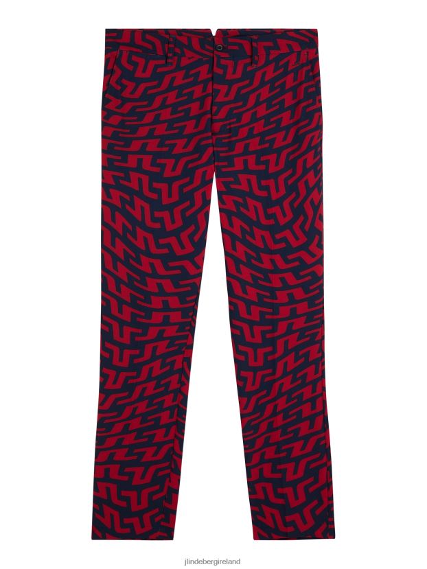 J.Lindeberg Men Princeton Pant Bridge Swirl Red Clothing BXV8X42172