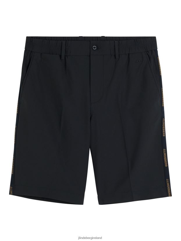 J.Lindeberg Men Stuart Stripe Shorts Black Clothing BXV8X42174