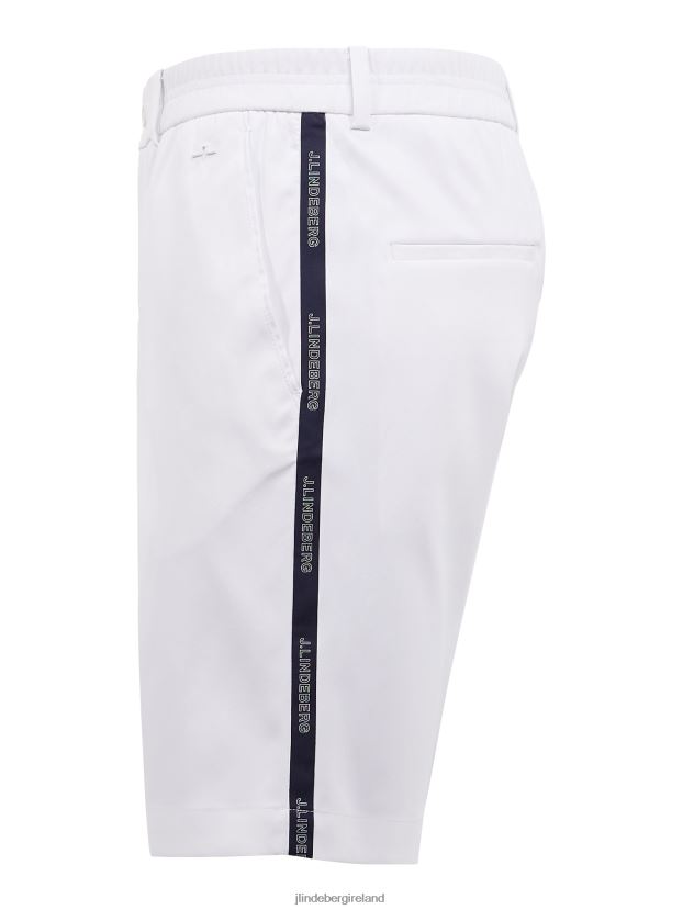 J.Lindeberg Men Stuart Stripe Shorts White Clothing BXV8X42175 - Click Image to Close