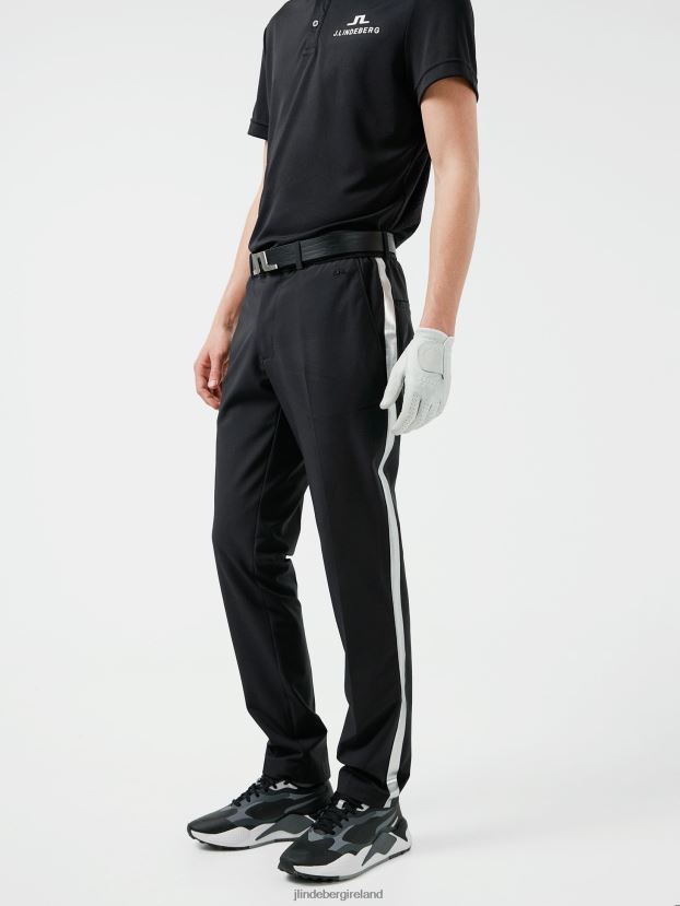 J.Lindeberg Men Stue Stripe Golf Pant Black Clothing BXV8X42209 - Click Image to Close