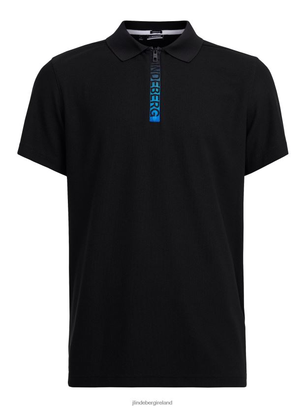 J.Lindeberg Men Brayden Golf Polo Black Clothing BXV8X42101 - Click Image to Close