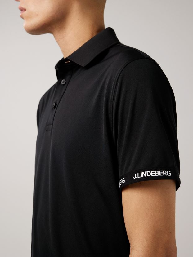 J.Lindeberg Men Guy Golf Polo Black Clothing BXV8X42075