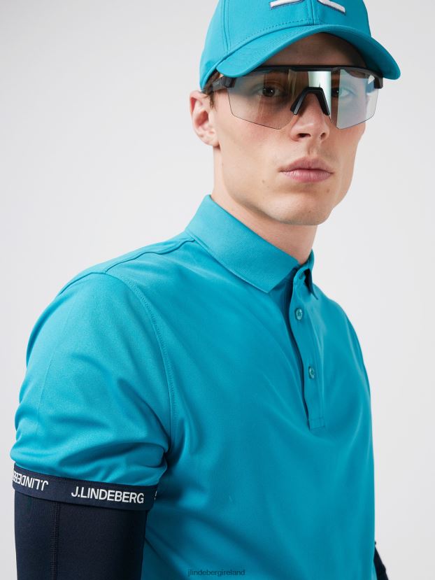 J.Lindeberg Men Guy Golf Polo Enamel Blue Clothing BXV8X42076