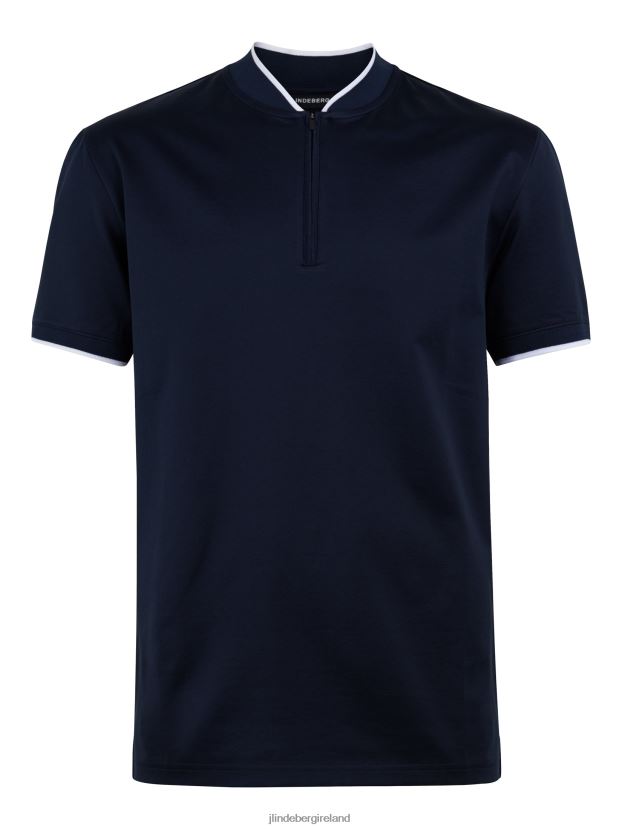 J.Lindeberg Men Leo Quarter Zip Polo Navy Clothing BXV8X42107