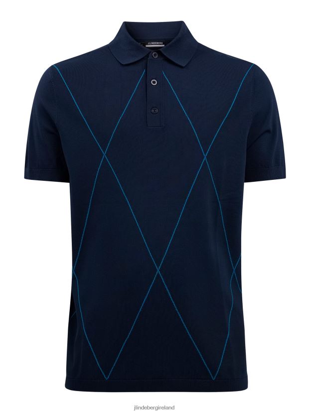 J.Lindeberg Men Luka Knitted Golf Polo Navy Clothing BXV8X42083