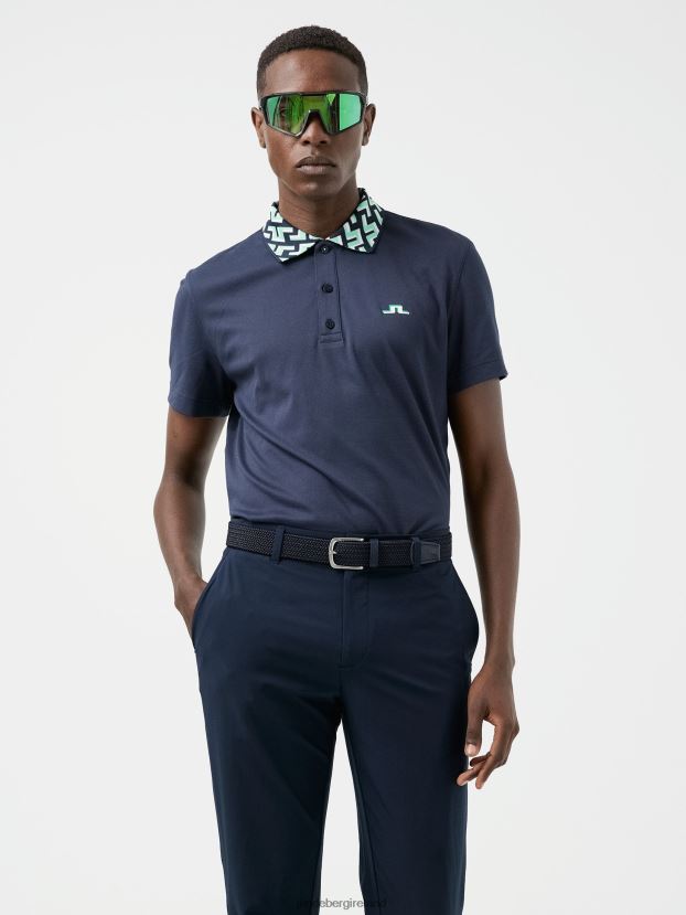 J.Lindeberg Men Lux Bridge Golf Polo Navy Clothing BXV8X42080 - Click Image to Close