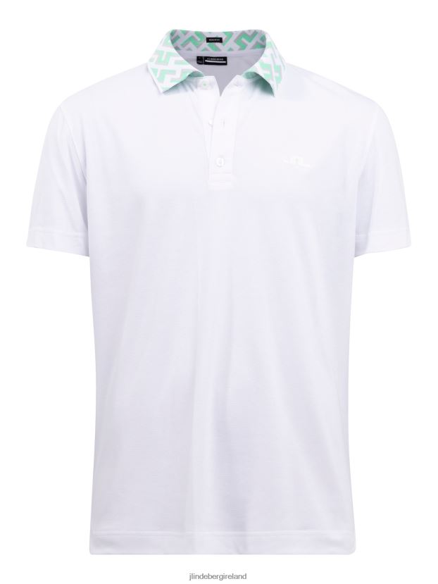 J.Lindeberg Men Lux Bridge Golf Polo White Clothing BXV8X42079 - Click Image to Close