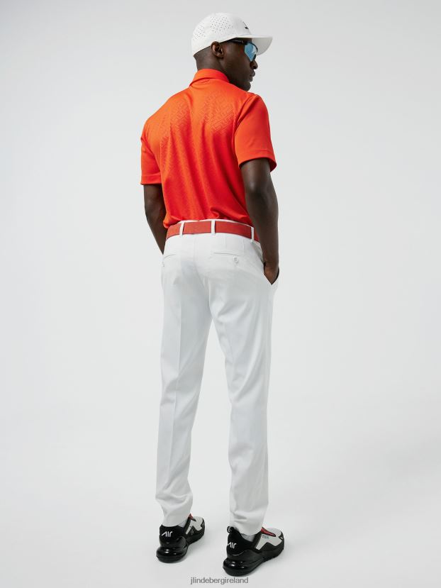 J.Lindeberg Men Peat Relaxed Fit Polo Tangerine Tango Clothing BXV8X42070