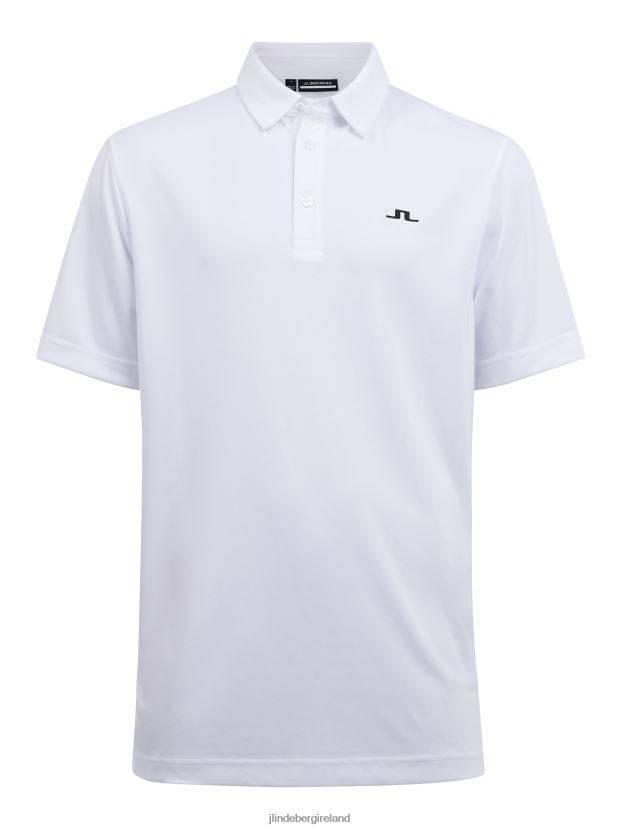 J.Lindeberg Men Peat Relaxed Fit Polo White Clothing BXV8X42072 - Click Image to Close