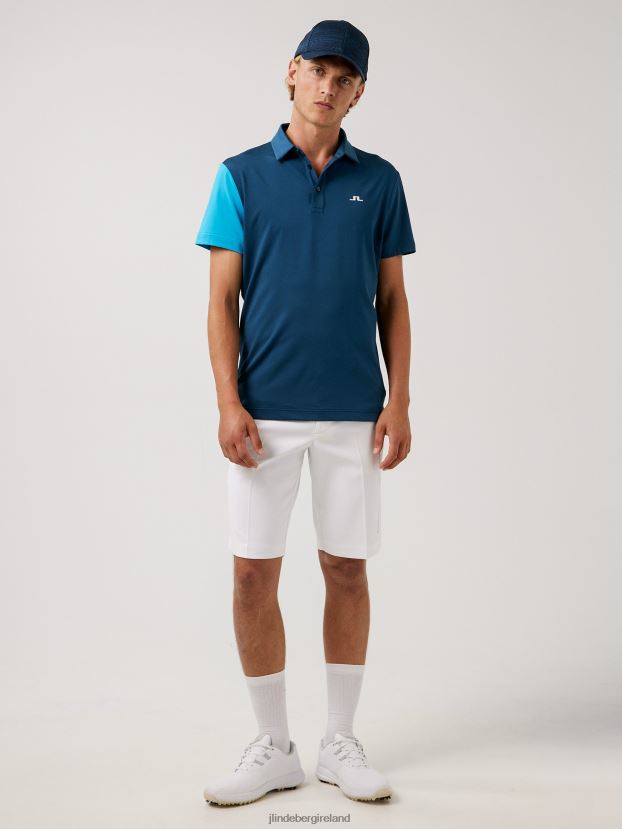 J.Lindeberg Men Simon Golf Polo Majolica Blue Clothing BXV8X42126