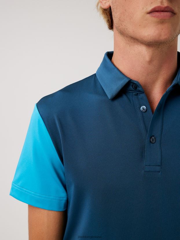 J.Lindeberg Men Simon Golf Polo Majolica Blue Clothing BXV8X42126