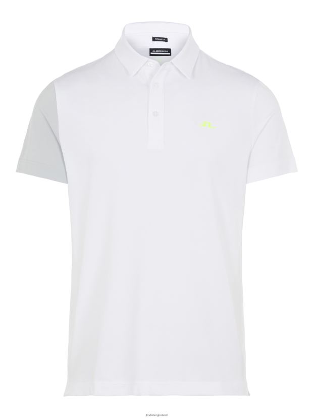 J.Lindeberg Men Simon Golf Polo White Clothing BXV8X42125