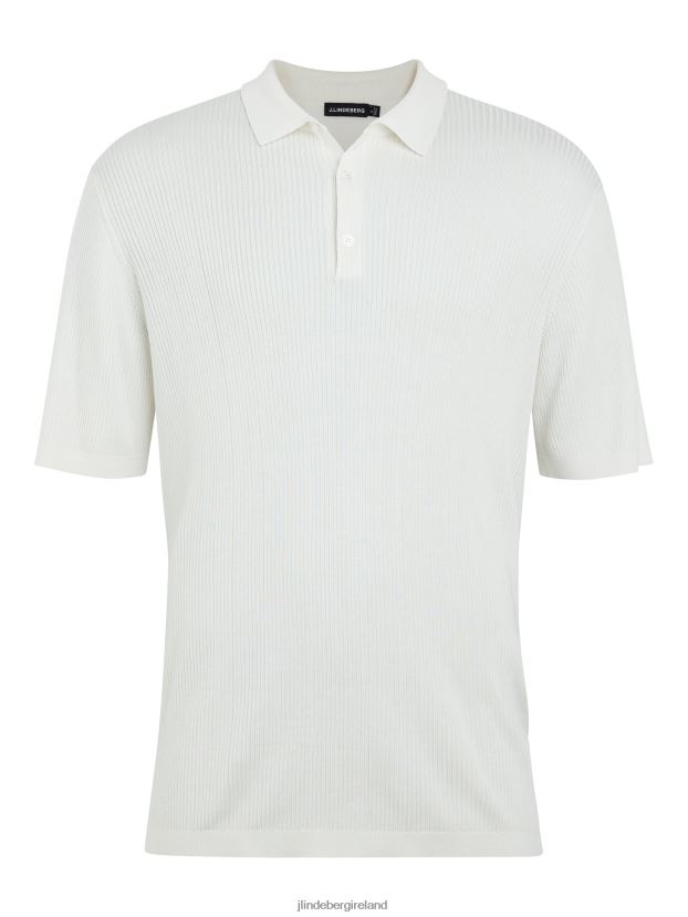 J.Lindeberg Men Stefan Ribbed Polo White Clothing BXV8X42085