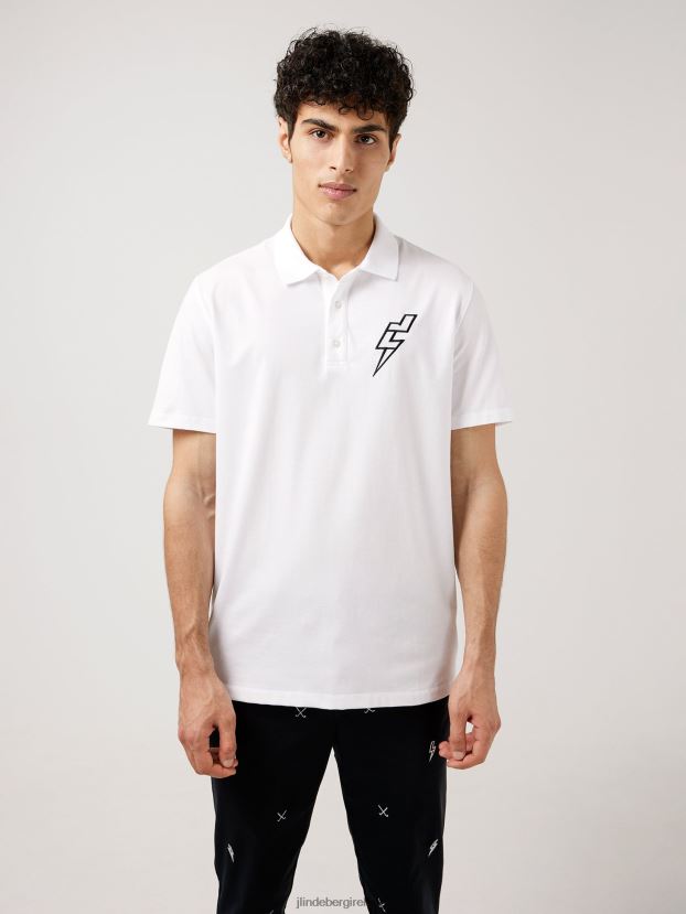 J.Lindeberg Men Strike Rib Jersey Polo Whisper White Clothing BXV8X42108 - Click Image to Close