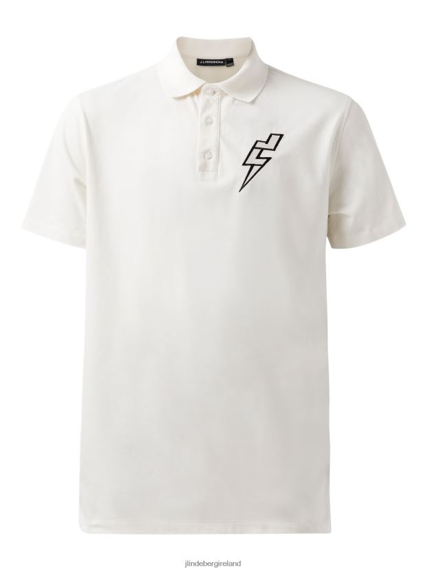 J.Lindeberg Men Strike Rib Jersey Polo Whisper White Clothing BXV8X42108