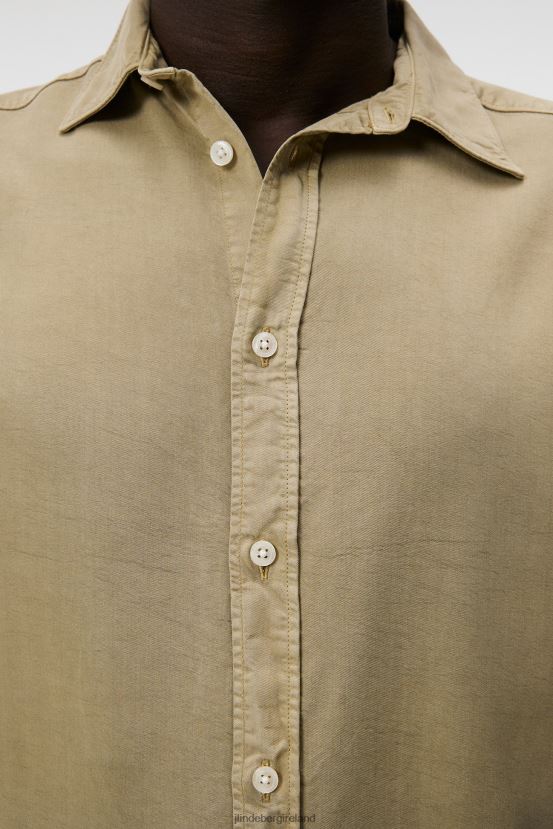 J.Lindeberg Men Comfort Tencel Shirt Aloe Clothing BXV8X41164