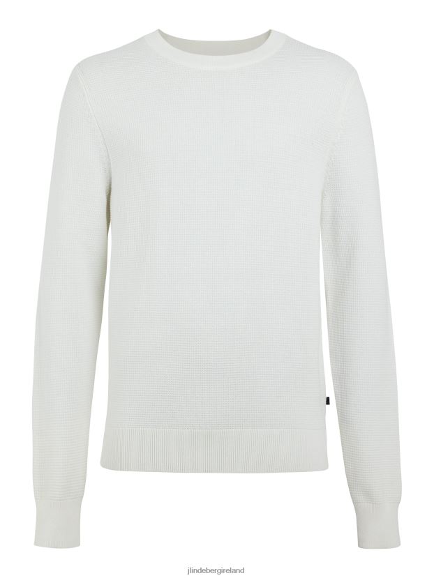 J.Lindeberg Men Archer Structure Sweater Cloud White Clothing BXV8X42285