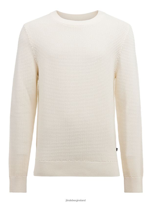 J.Lindeberg Men Archer Structure Sweater Whisper White Clothing BXV8X42363 - Click Image to Close